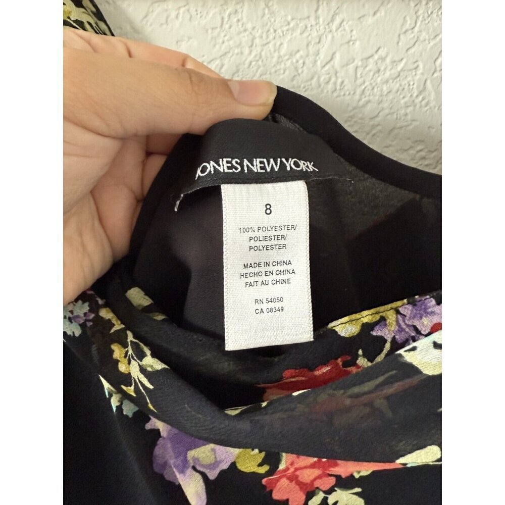 Vintage Jones New York Floral Aline Semi Sheer Slip Midi Dress Y2k Fairy Romanti - Picture 8 of 9
